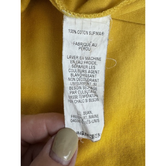 L.L Bean 100% Supima Cotton Turtleneck Yellow Mustard Gold Long Sleeve Size L - Picture 10 of 10